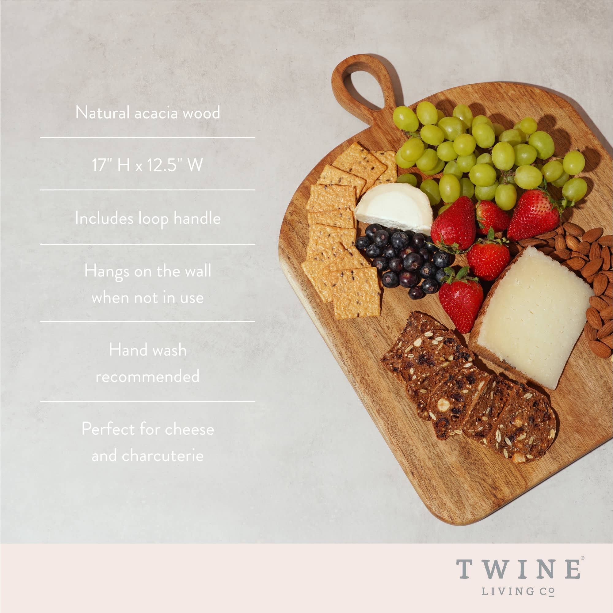 Twine - Vente Plateaux à fromage - Grande planche de service Acacia Loop4