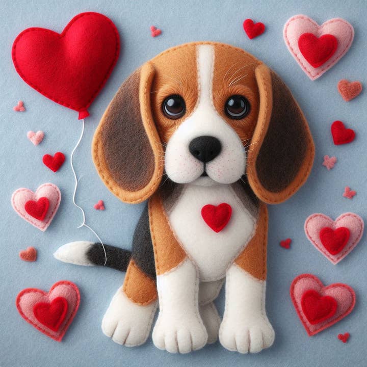 Single Luxury Beagle Greeting Card for wholesale by Two Woofs