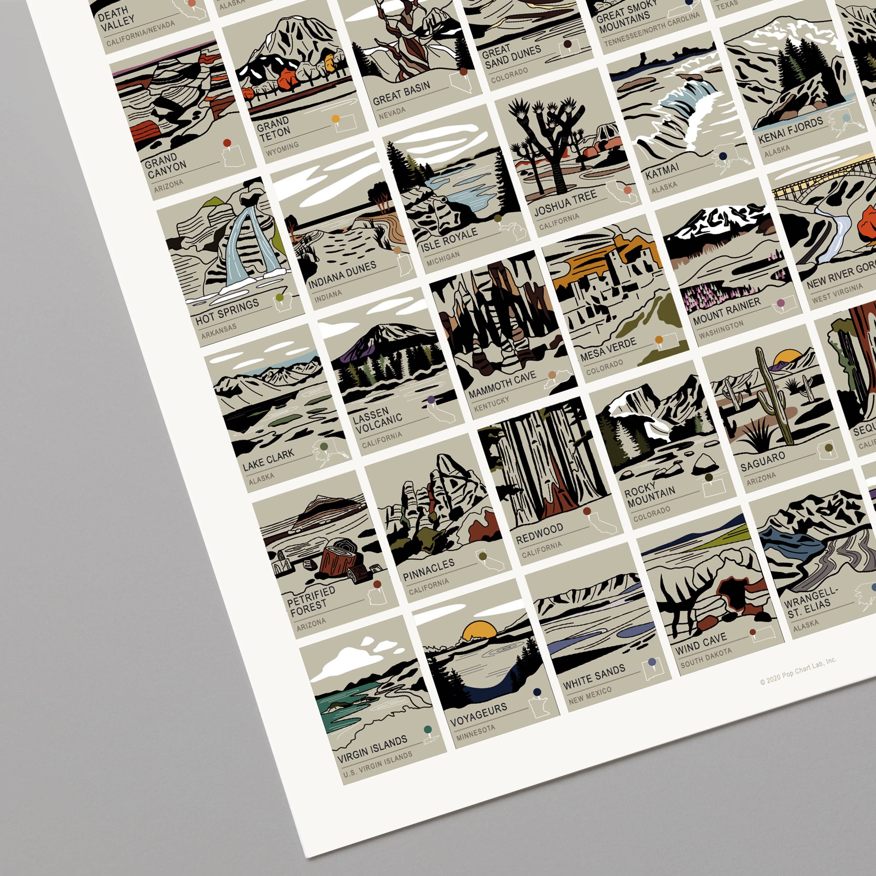 Pop Chart - Wholesale Art Print - National Parks Scratch-Off Chart | 12" x 16" Print4