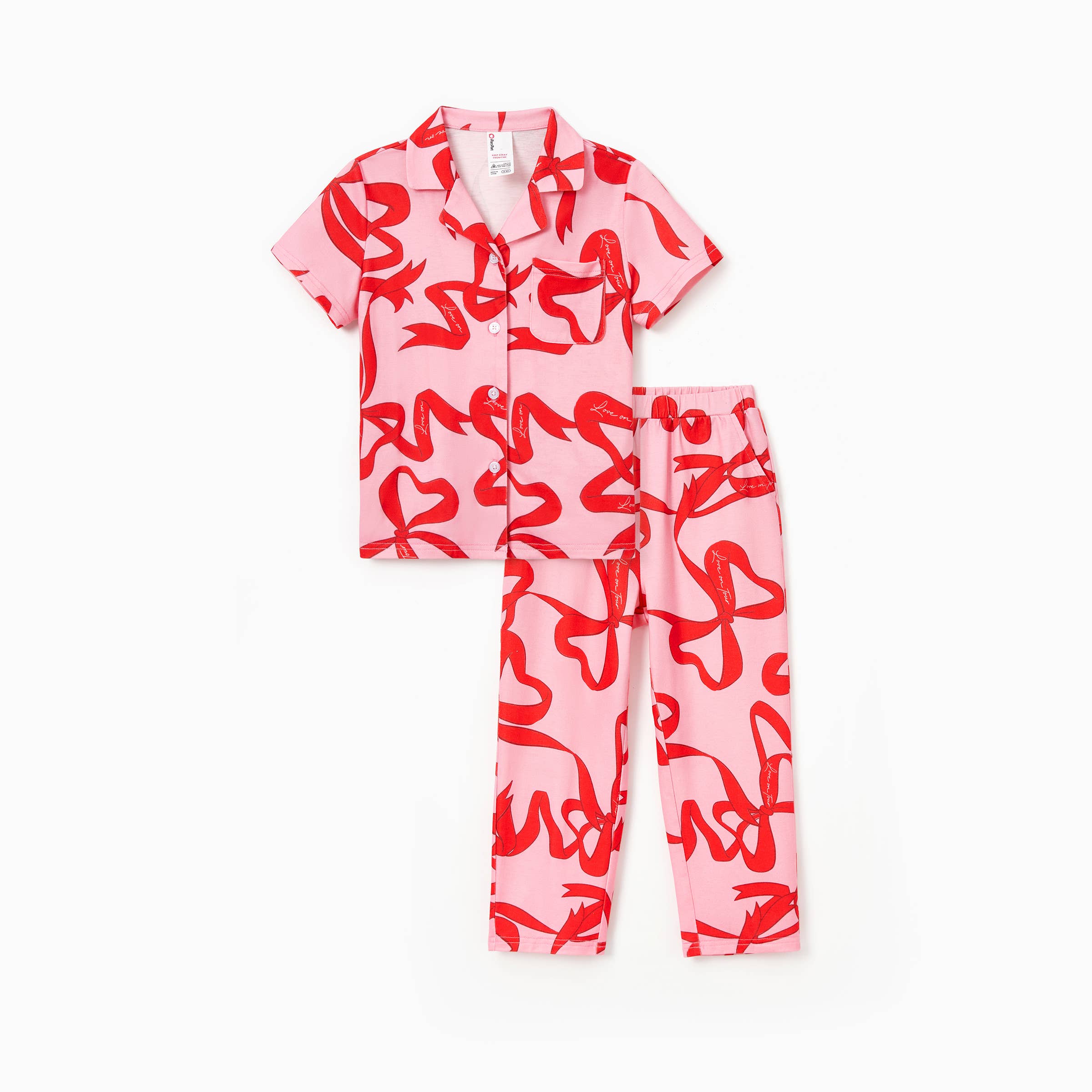 Roze Valentijnsdag Mama en Ik Hartvormige Roze Pyjama Set voor groothandel op Faire2