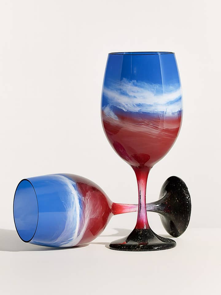 Artisan Patriot Sky Wine Glasses & Drinkware for wholesale by Joie De Vino Glassware