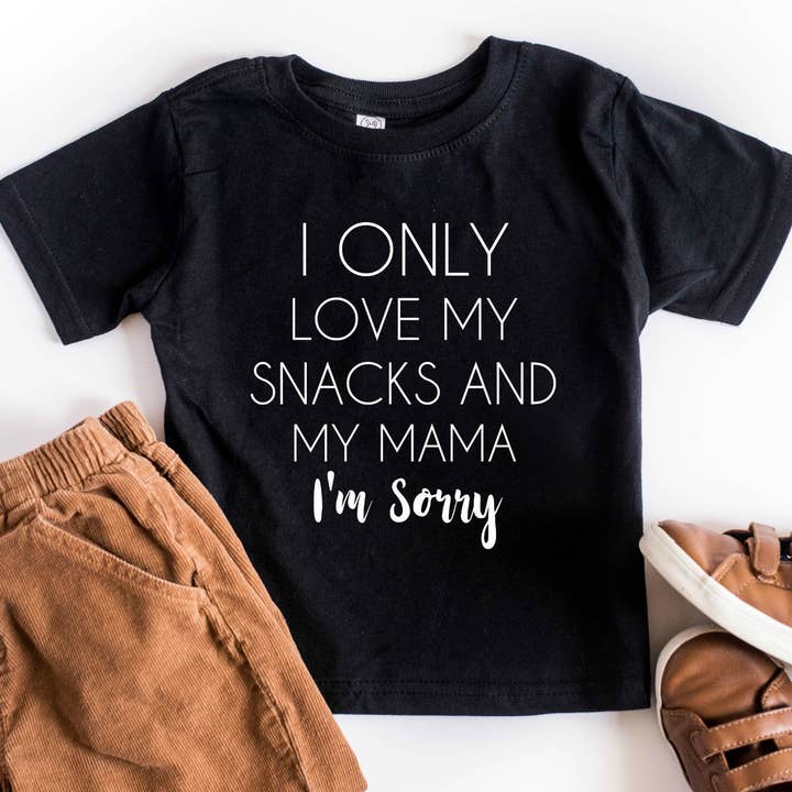 Fraser & Pine | Sweet Lavations - Wholesale Screen-printed t-shirt – Kids - I Only Love My Snacks and My Mama I'm Sorry Shirt | Drake Shirt | Only Love My Bed and My Momma | | Be Kind | Kids Shirts| Hip Hop Shirt |0