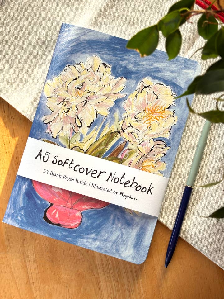 Peonies A5 Softcover Notebook for wholesale by Majukooo
