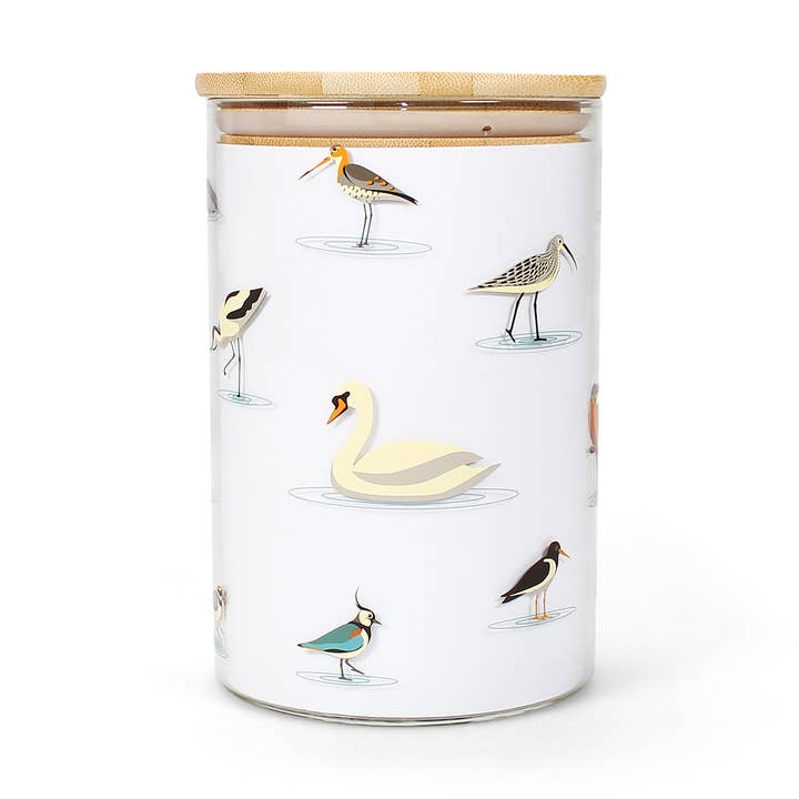 Barattolo portaoggetti in vetro (950 ml) - RSPB (Water Birds) per la vendita all'ingrosso da parte di Half Moon Bay