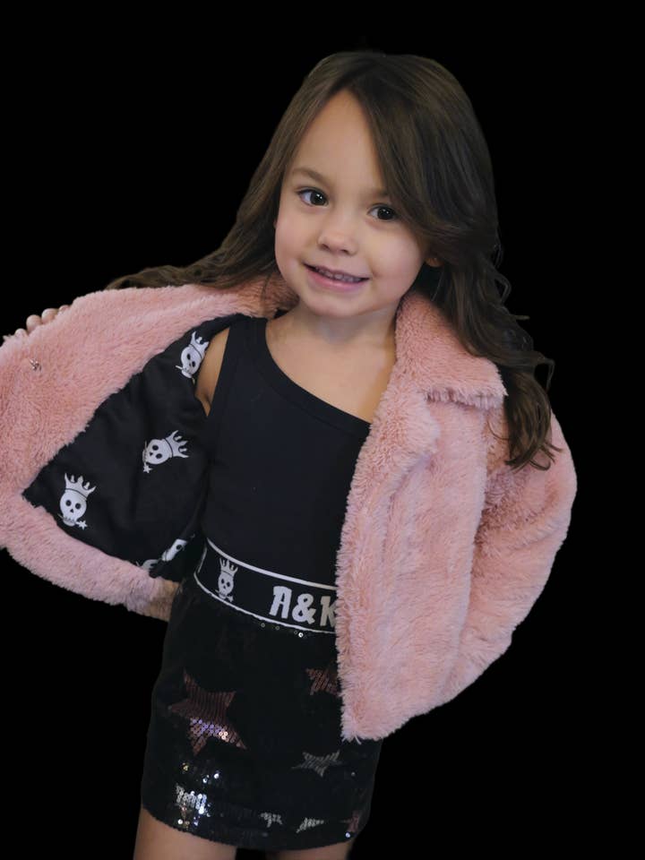 Pink Faux Fur Jacket – Luxe Winter Glam for Kids for wholesale by A & K Prodigy