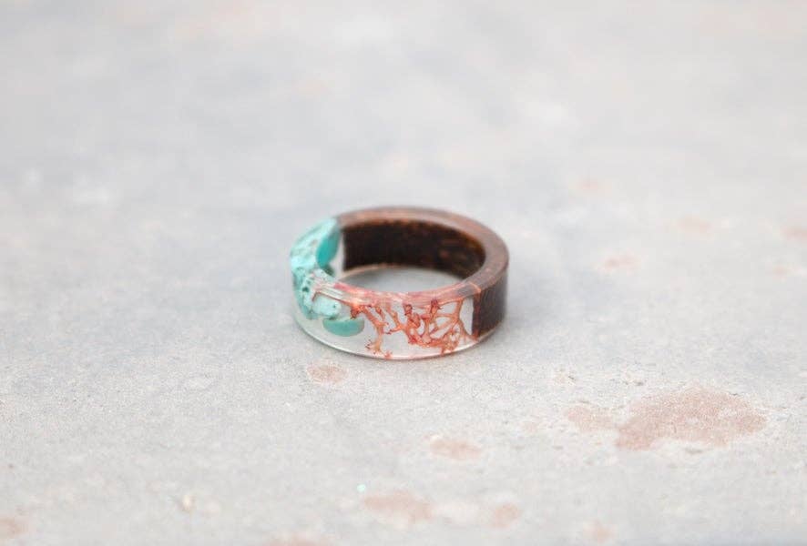 Hipster Row - Wholesale Band/Stacked Ring - Glass Wood Ring11