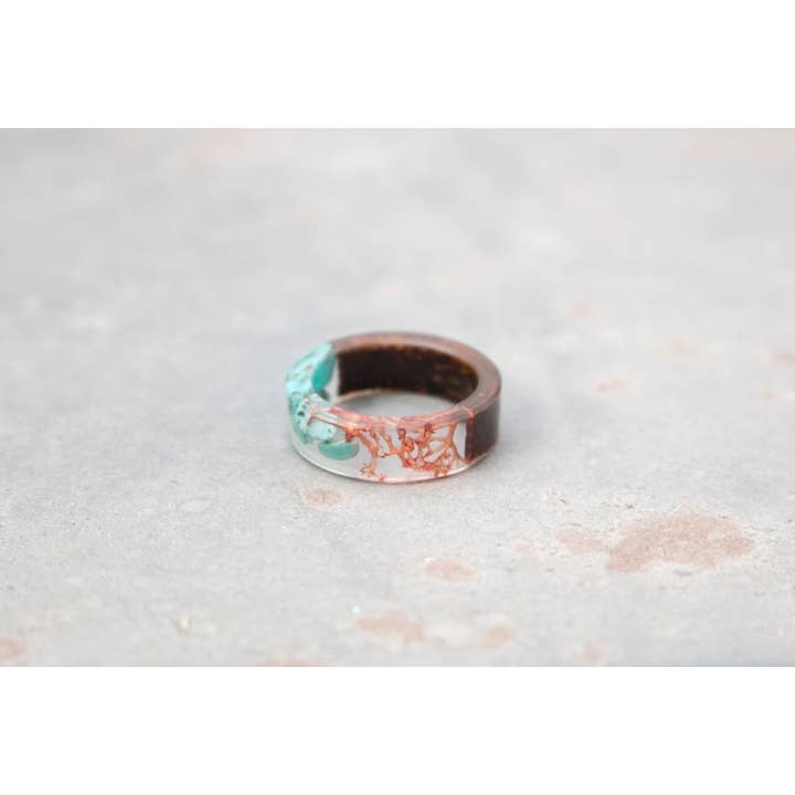 Hipster Row - Wholesale Band/Stacked Ring - Glass Wood Ring11