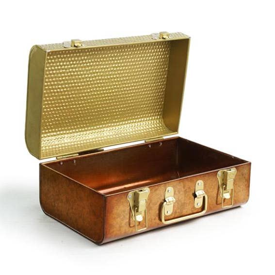 Metal Trunk Box Gold Copper Finish for wholesale by Buhi Imports