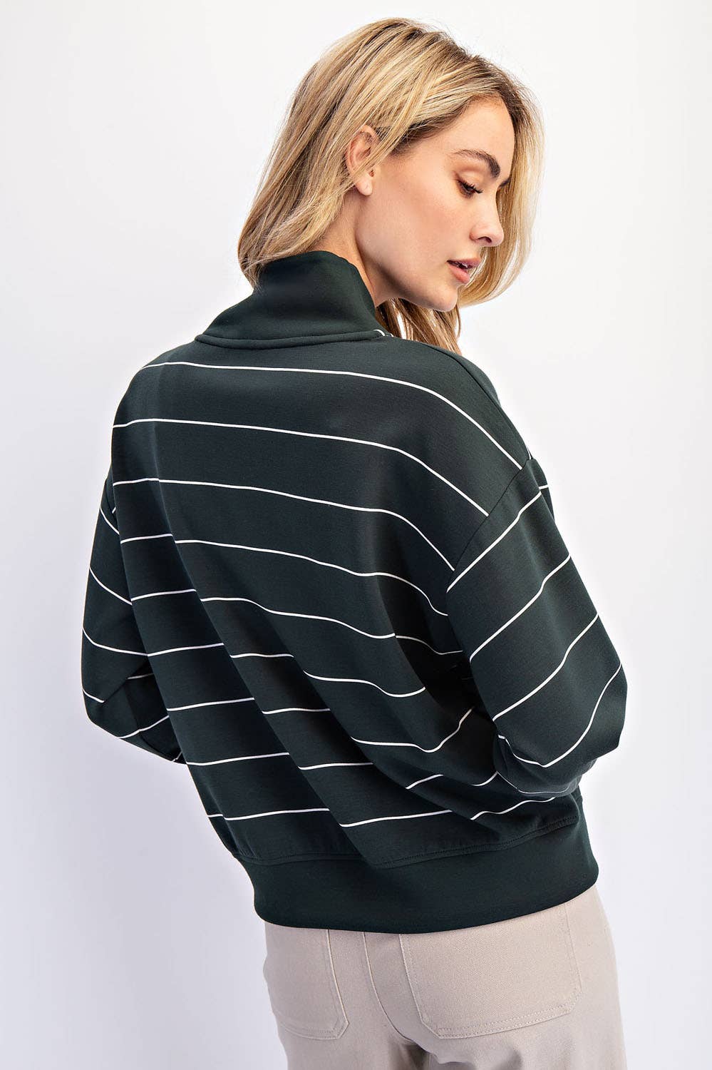 Rae Mode - Wholesale Jacket - Women's - MODAL SCUBA STRIPE V-NECK JACKET27