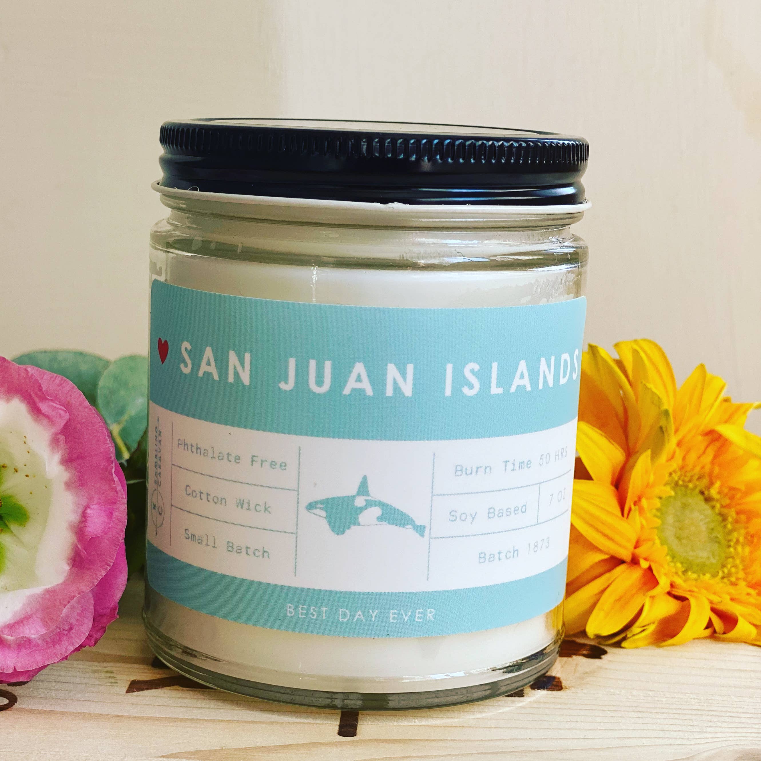 Rambling Caravan - Vente Bougie en bocal - Îles San Juan, WA Candle2