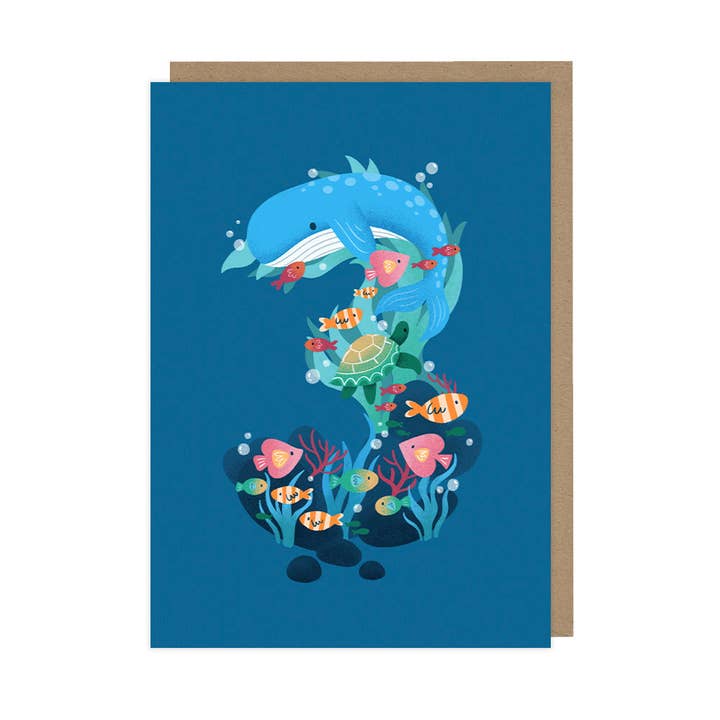 Hopscotch Paper Co. - Wholesale Birthday card - 3rd Birthday Children's Age Card – Cute Illustrated Design