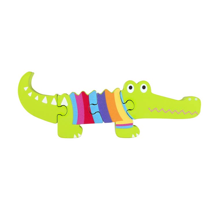 NOUVEAU Puzzle en bois Crocodile pour la vente par Orange Tree Toys