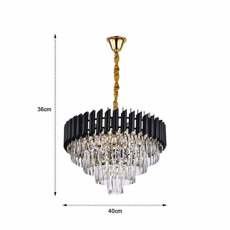 Ledsone - Wholesale Chandelier/Hanging Light - Black and Gold Hanging Crystal Chandeliers Light Fixture ~48035