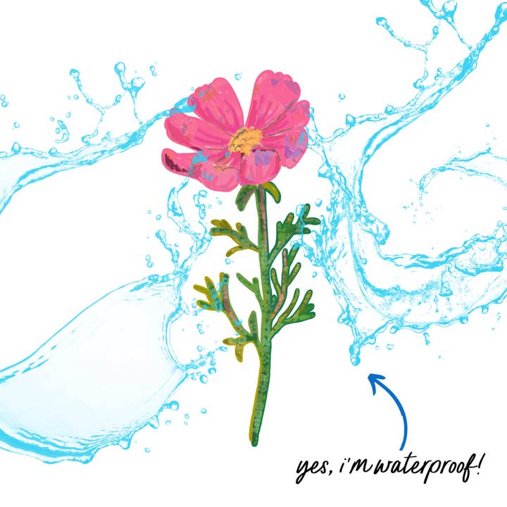 Laurenspired - Vente Autocollant - Autocollant en vinyle Cosmo Flower, jolis autocollants printaniers roses3