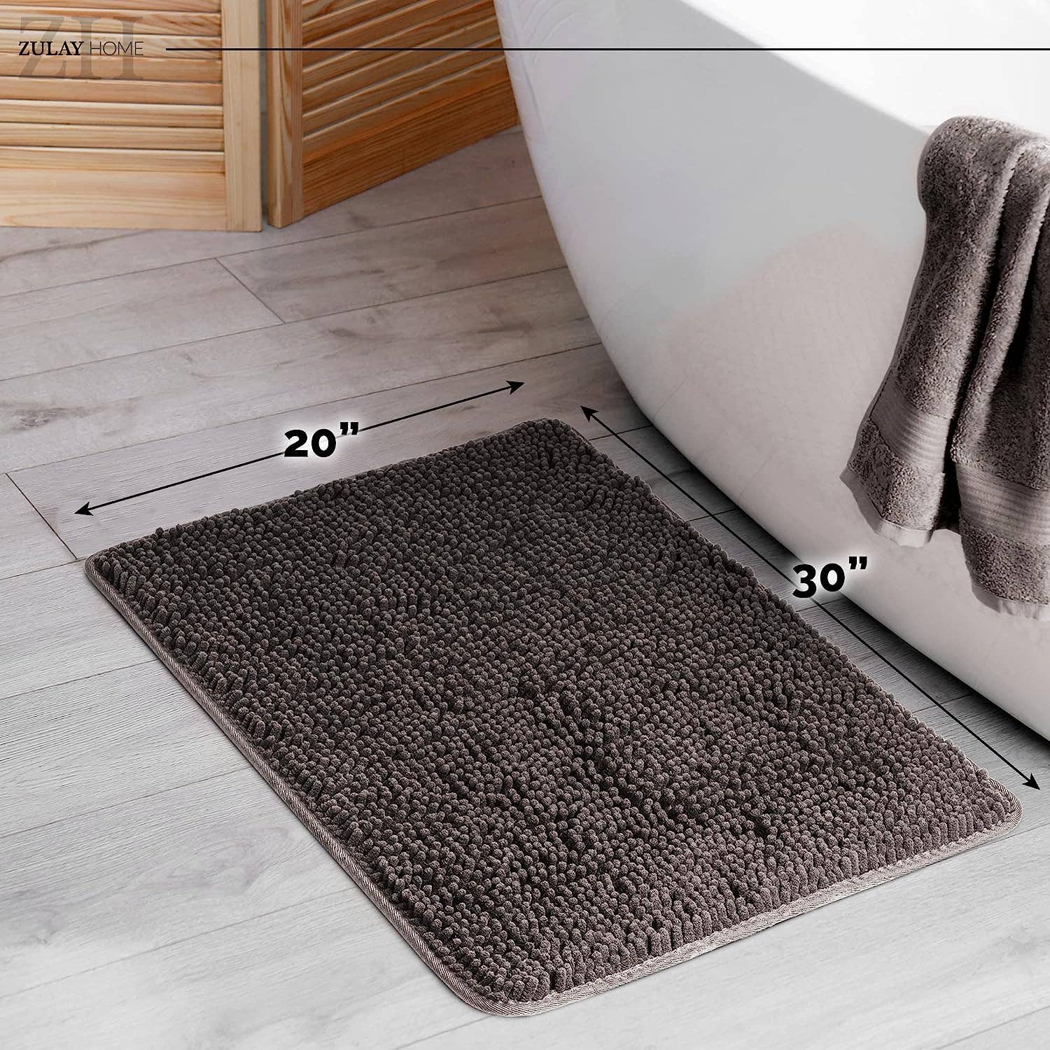 Zulay Kitchen - Wholesale Bath Mat - Soft Shaggy Bathroom Rug (30x20)17