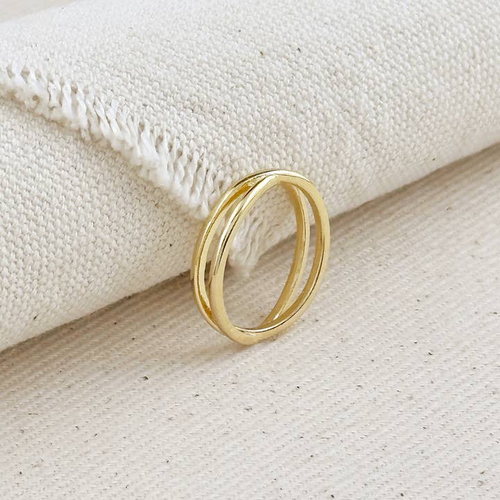 GoldFi - Wholesale Band/Stacked Ring - 18k Gold Filled X Ring