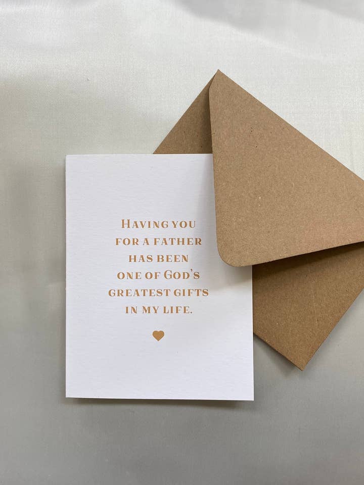 Having You as A Father Is a Gift, Cards for Dad for wholesale by The Butter and Honey Co.