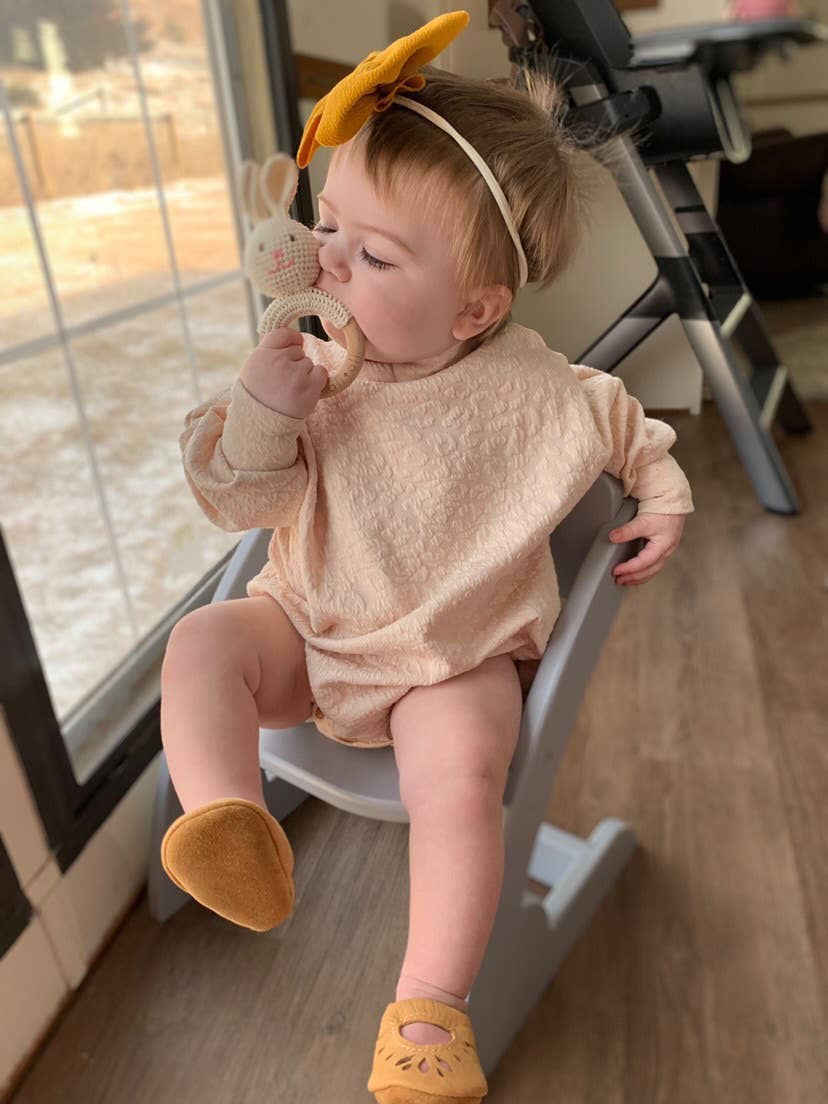 Ali+Oli - Vente Anneau de dentition sans clip – bébé - Hochet de dentition pour bébé Anneau en bois Crochet (Lapin) Pâques12