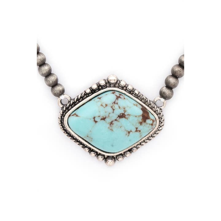 Rope & Spurs - Wholesale Pendant/Charm Necklace - Stone Pendant Beads Layer Choker Necklace