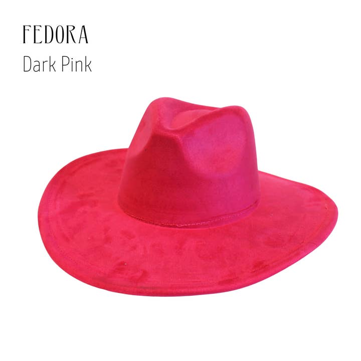 Wildflowers and Barley - Vendita all'ingrosso Fedora - Donna - Fedora con corona da rancher in finta pelle scamosciata vegana – Cappello regolabile per fai da te e bruciatura di cappelli2