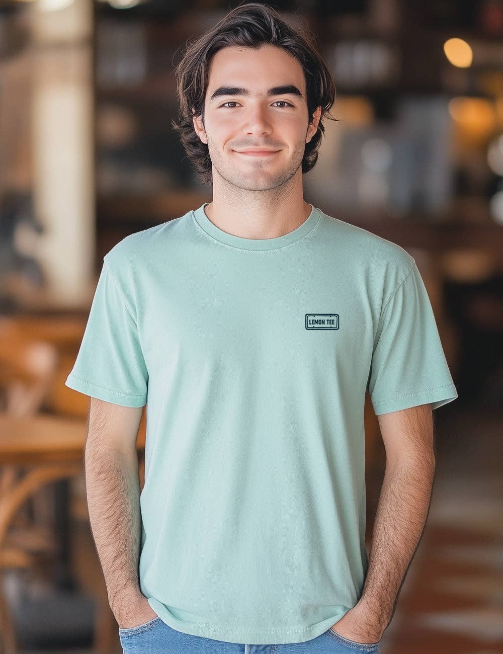 Verde nebbia Ride & Surf L164 - T-shirt in cotone organico di FRIKING STYLE in vendita all'ingrosso su Faire1