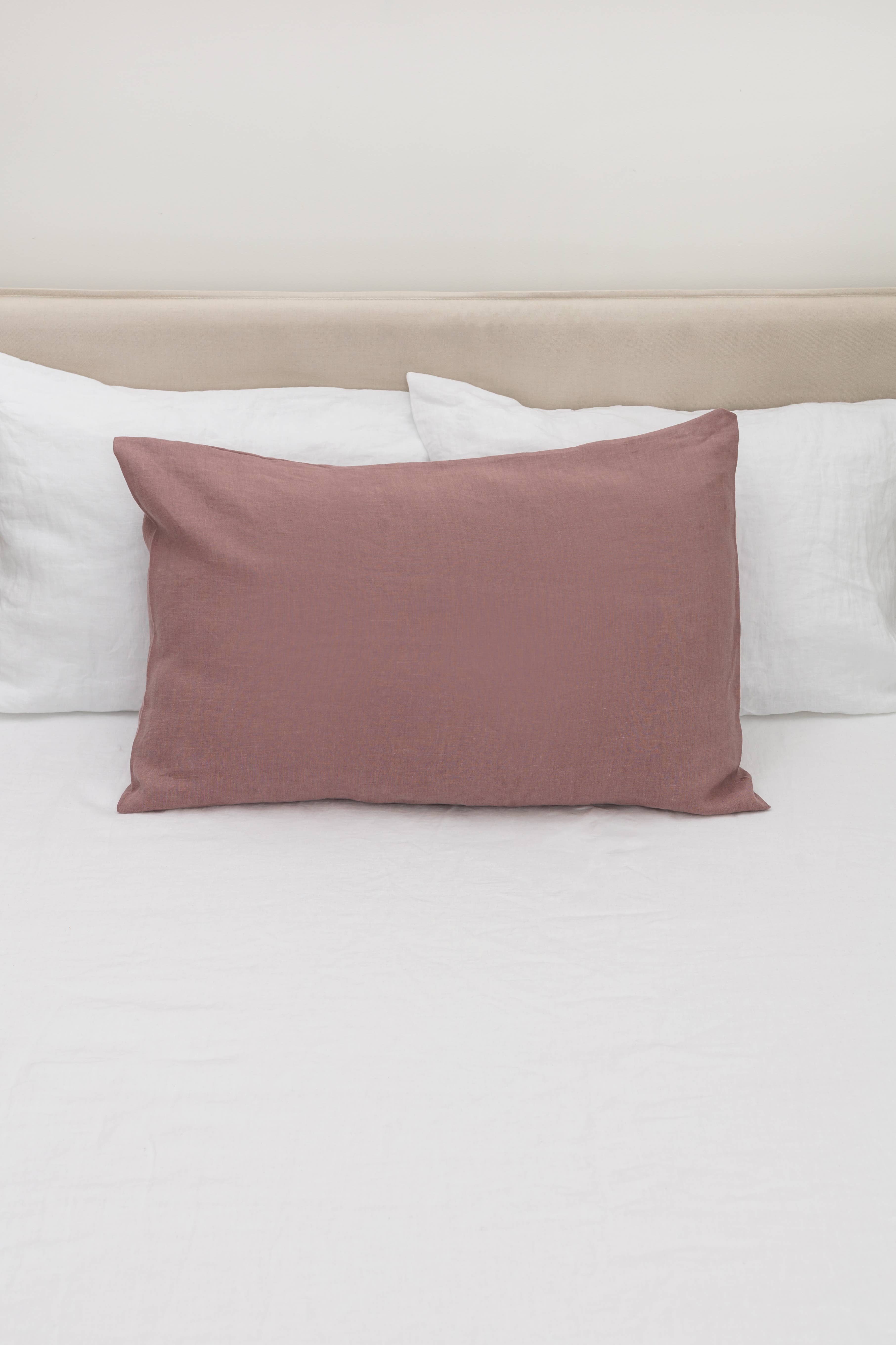 Linen Spells - Wholesale Bedding pillowcase/sham - Woodrose Washed Linen Pillowcase0