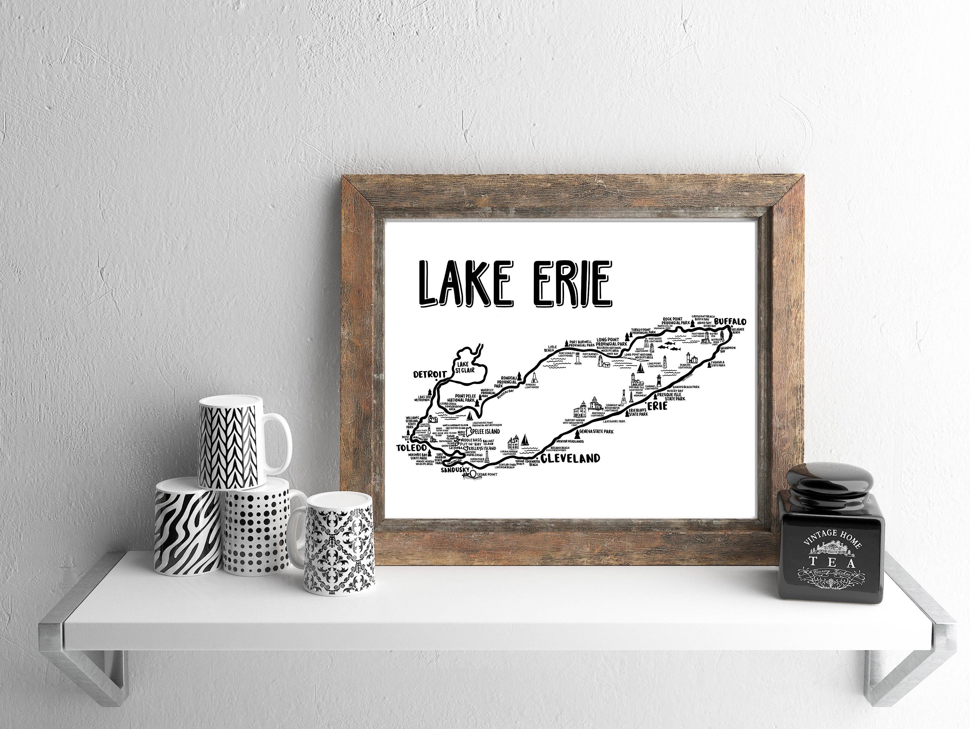 Whereabouts Shop - Wholesale Map - Lake Erie Map White5