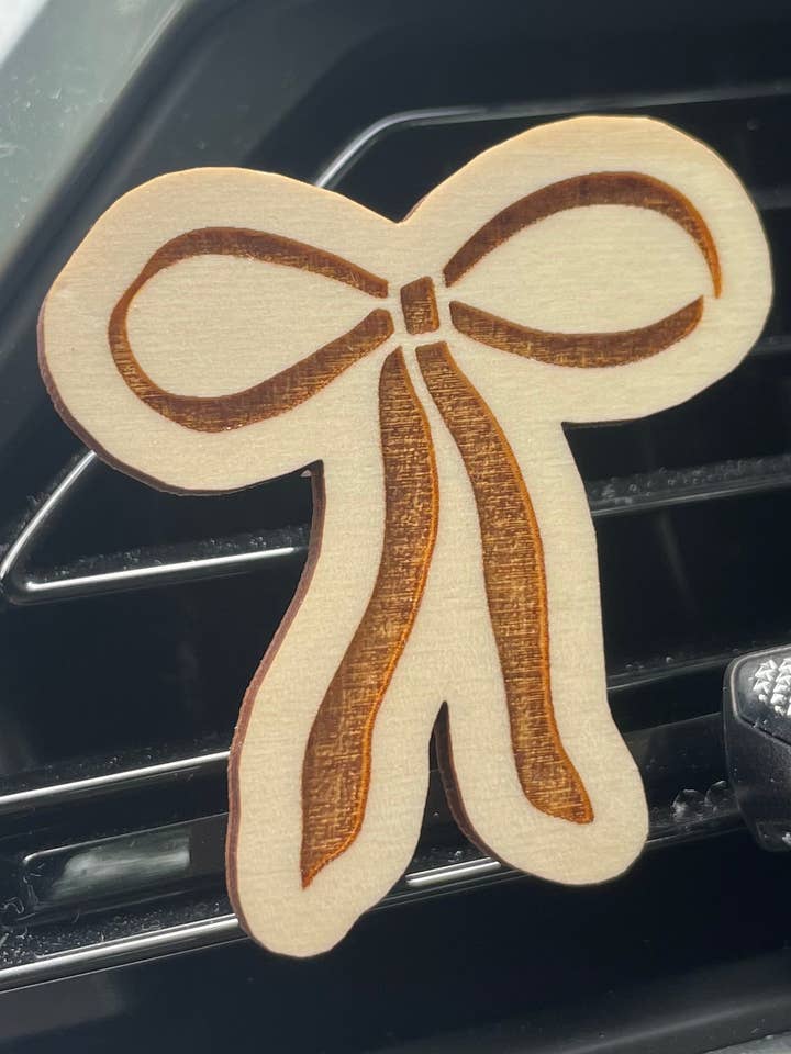Beautiful Bow Wooden Car Vent Clip for wholesale by DesignedbyKendal