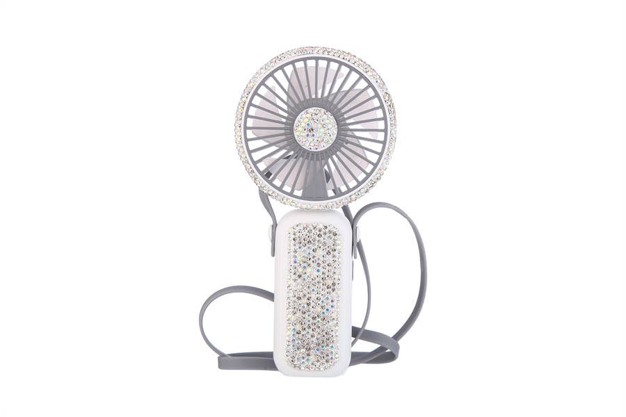 Nima Accessories Inc - Wholesale Handheld Electric Fan - Ladies  Rhinestone With Strap Hand Held Fan  1