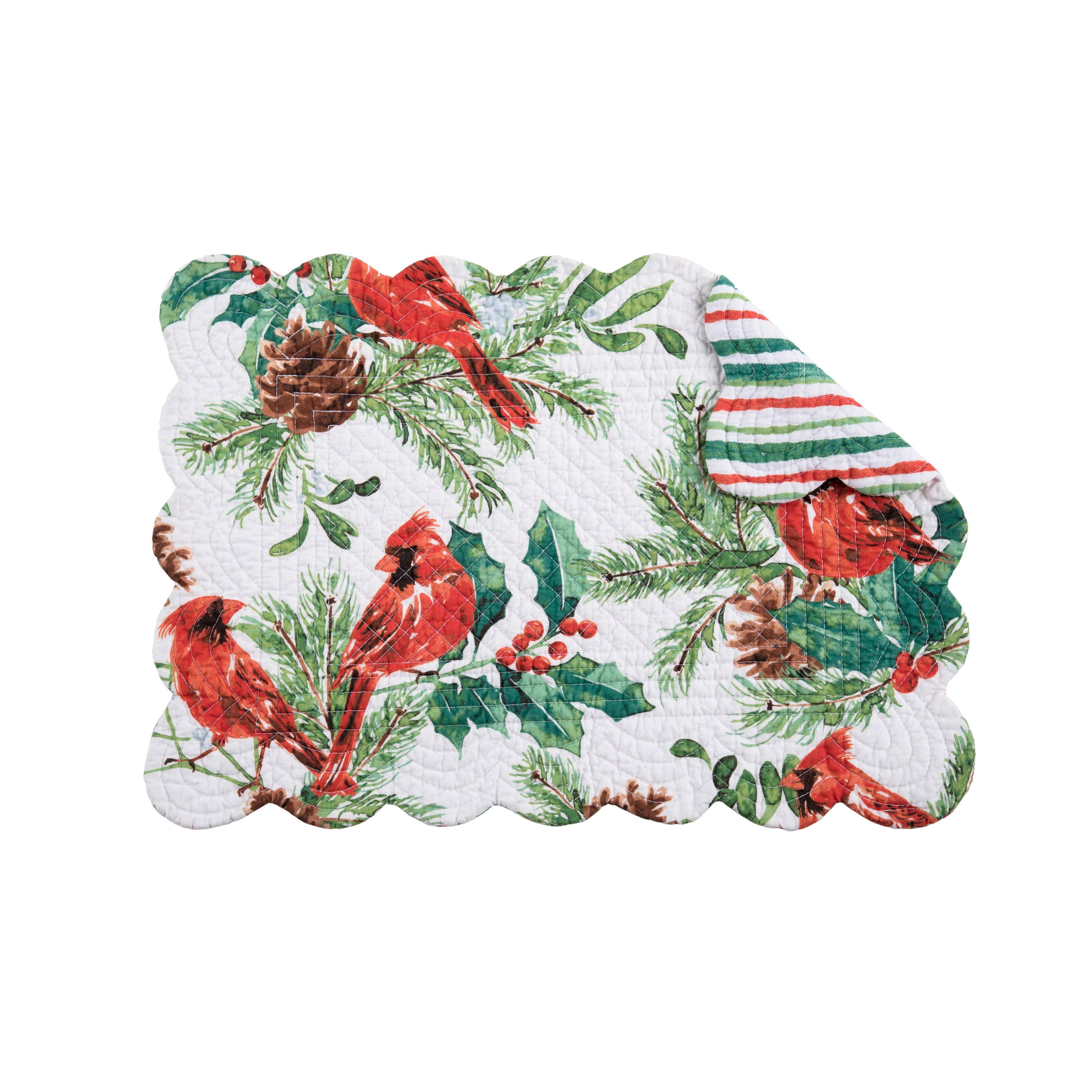 C&F Home - Wholesale Placemat - Christmas Delwyn Cardinal Placemat Set 6