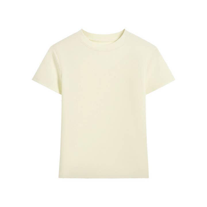 HIDDENBRAND - Wholesale T-Shirt - Women's - Essential basic plain fitted cotton blend crewneck tee6