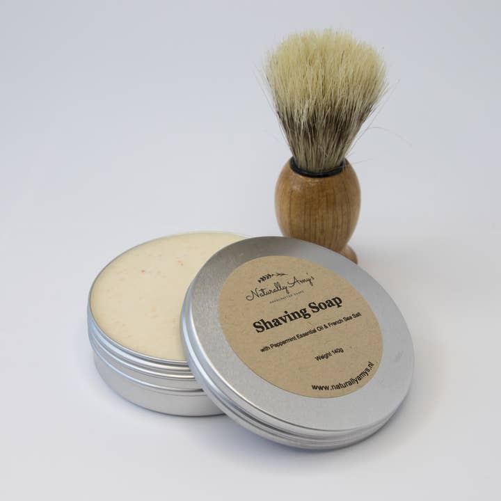 Sapone da Barba alla Menta Piperita e Sale Marino con Pennello per la vendita all'ingrosso da parte di Naturally Amy's