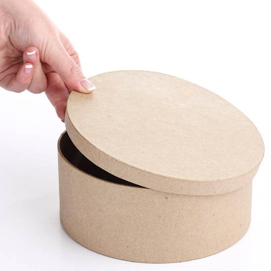 Factory Direct Craft - Wholesale Decorative Box - Premade Round Paper Mache Boxes - 7" Dia x 3" H 2