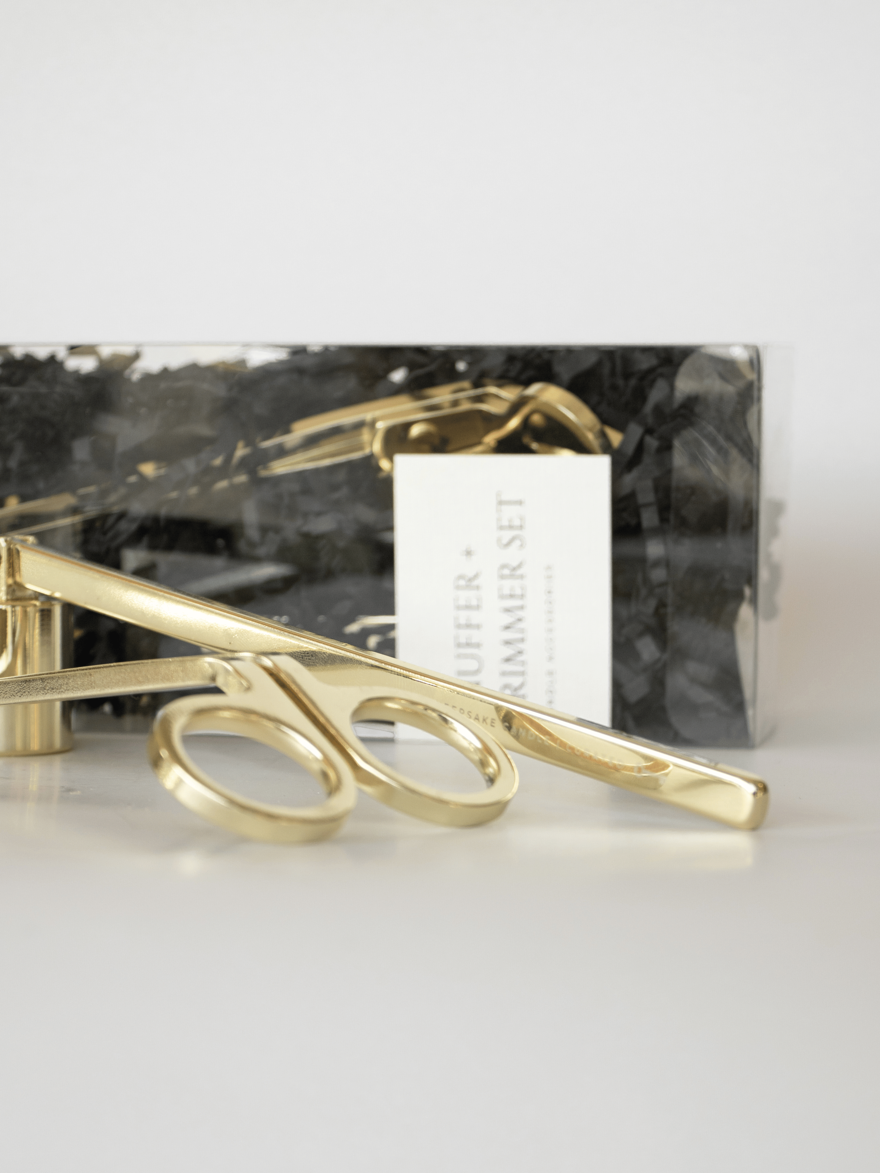 Keepsake Candle | Curated - Wholesale Candle Snuffer - Gold Wick Trimmer & Snuffer Set6