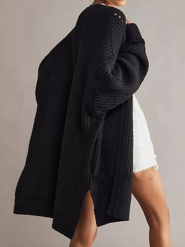 NINEXIS - Wholesale Cardigan - Women's - CWOCAL1829_HOLLOWED OUT LONG POCKET CARDIGAN LONG STYLE7