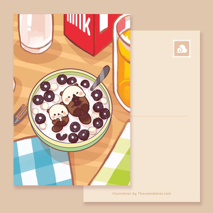 Thousand Skies – wholesale Postcard – Postcard Otter Cereal