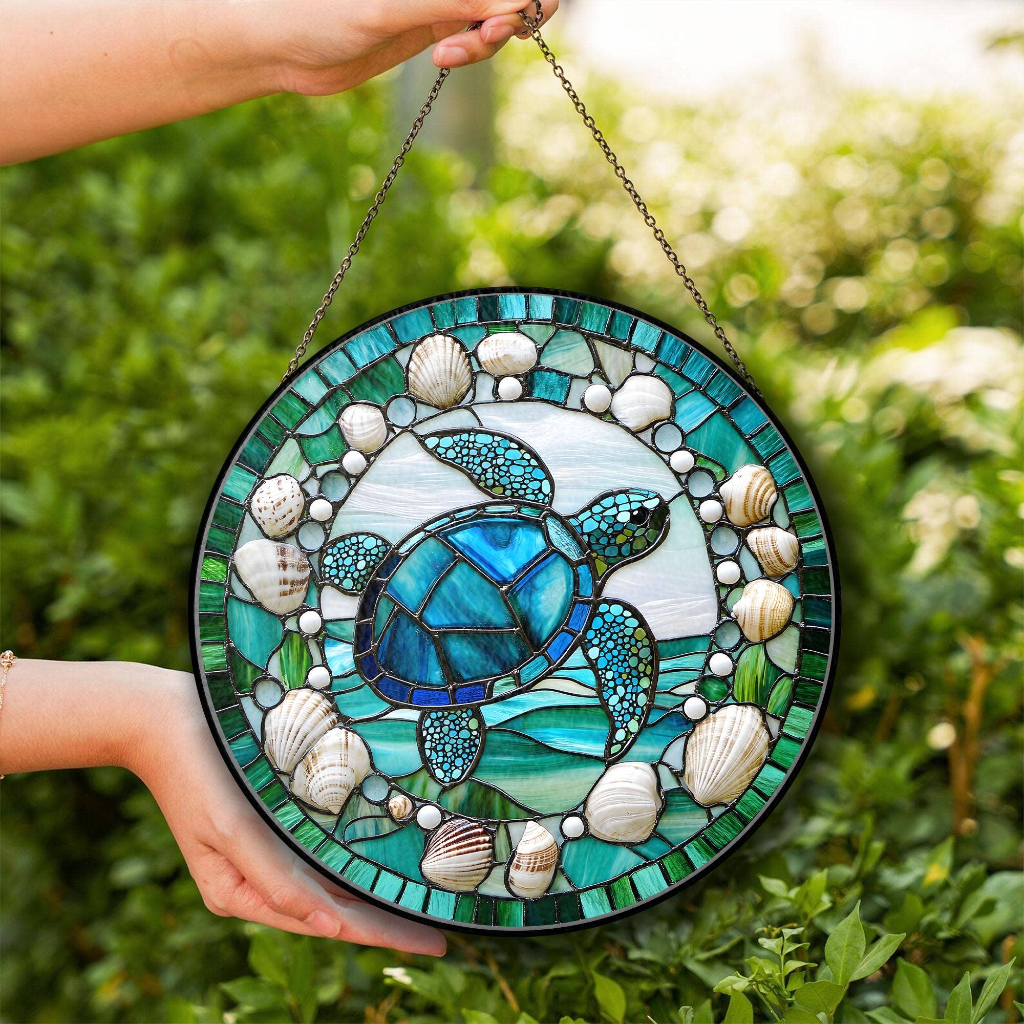 NVC Ecommerce LLC – Engroshandel Solfanger – Havskildpadde farvet glas solfanger, strandpynt4