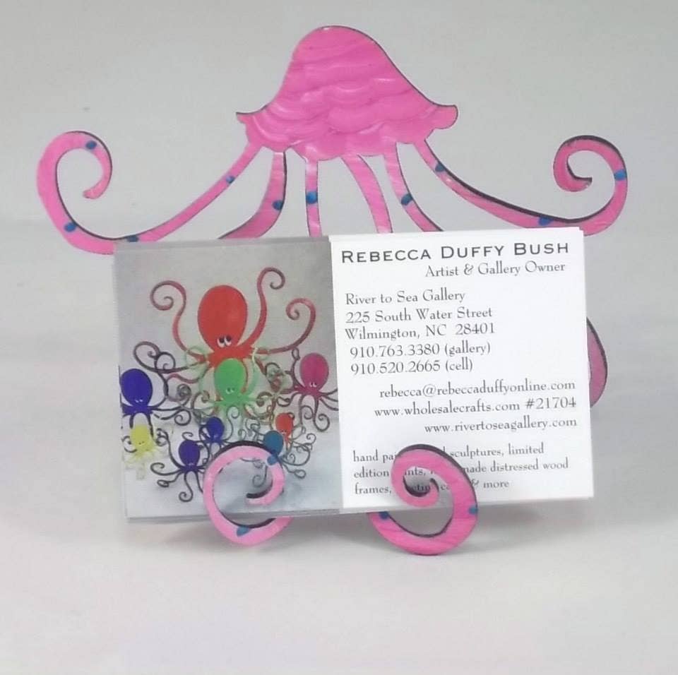 Octopus Adventure by Rebecca Duffy Bush - Wholesale Sculpture - Jellyfish Hand Painted Steel Sculpture - SMALL1