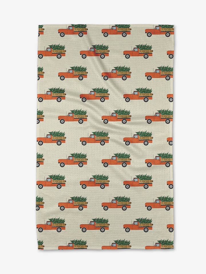 Christmas Ride Tea Towel for wholesale by Geometry