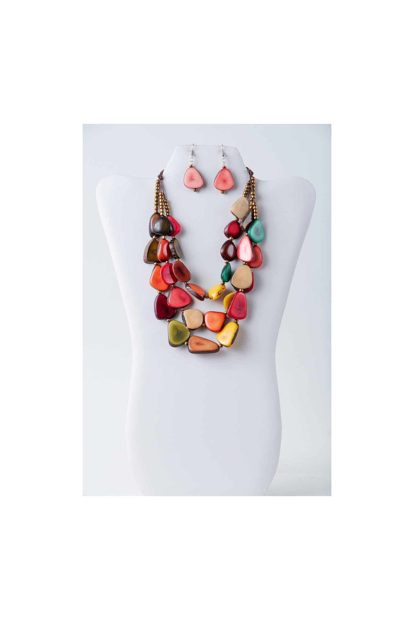 TaguArtsy – wholesale Smycken – Zaley Three Stranded Organic Tagua halsband och örhängen12