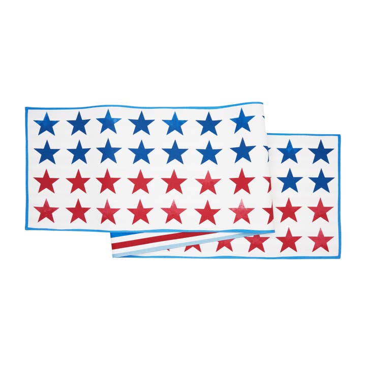 Patriotic Red White & Pow Table Runner for wholesale by C&F Home