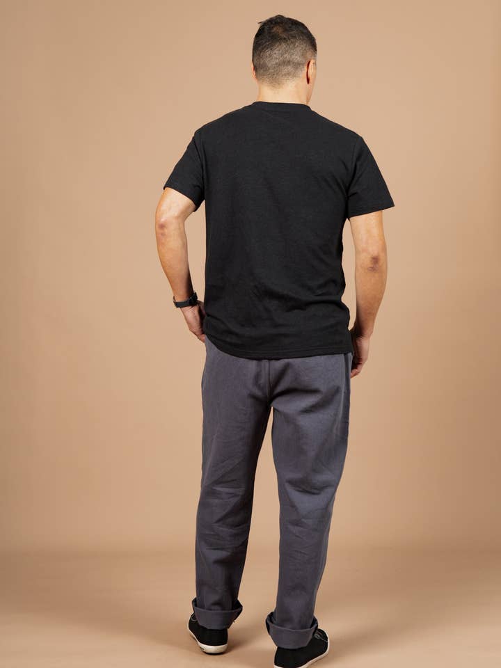 Organic Hemp Pocket Tee / Washed Black for wholesale on Faire7