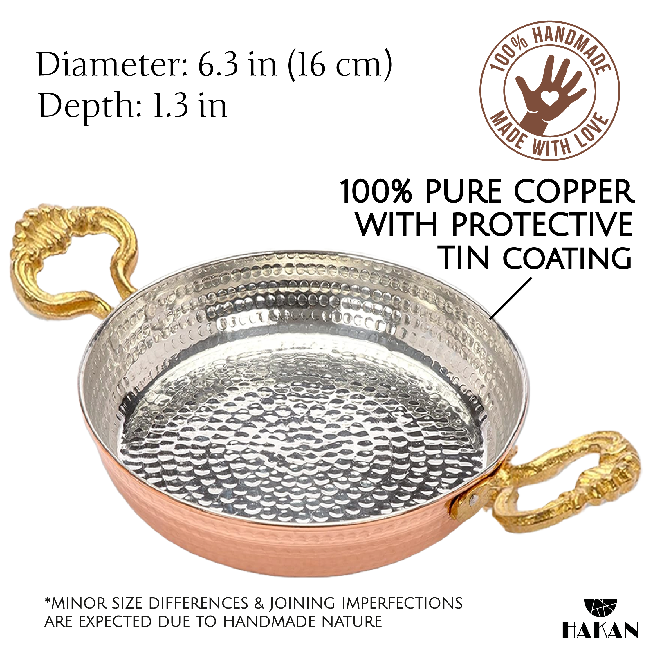 Hakan – Frigideira por atacado – Frigideira de Cobre Artesanal Hakan para Ovos, Pequena11