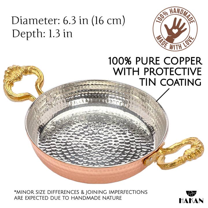 Hakan - Wholesale Pan - Hakan Copper Egg Pan for Cooking, Handmade Small Frying Pan11