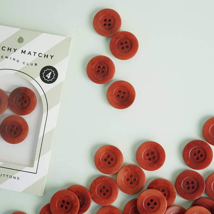 Matchy Matchy Sewing Club - Wholesale Sewing Button/Snap - Amber 1" Corozo Nut Buttons