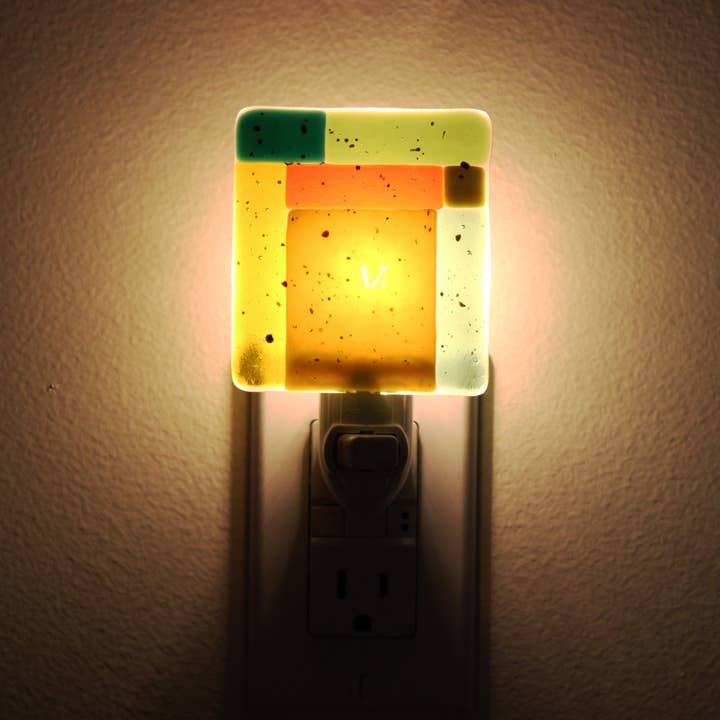 Danielle Styles Glass - Wholesale Night Light - Green Lloyd Fused Glass Nightlight