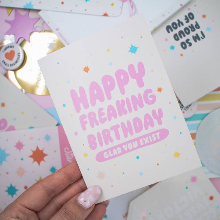 Jollie Ollie Designs – wholesale Birthday card – Happy Freaking Birthday Card
