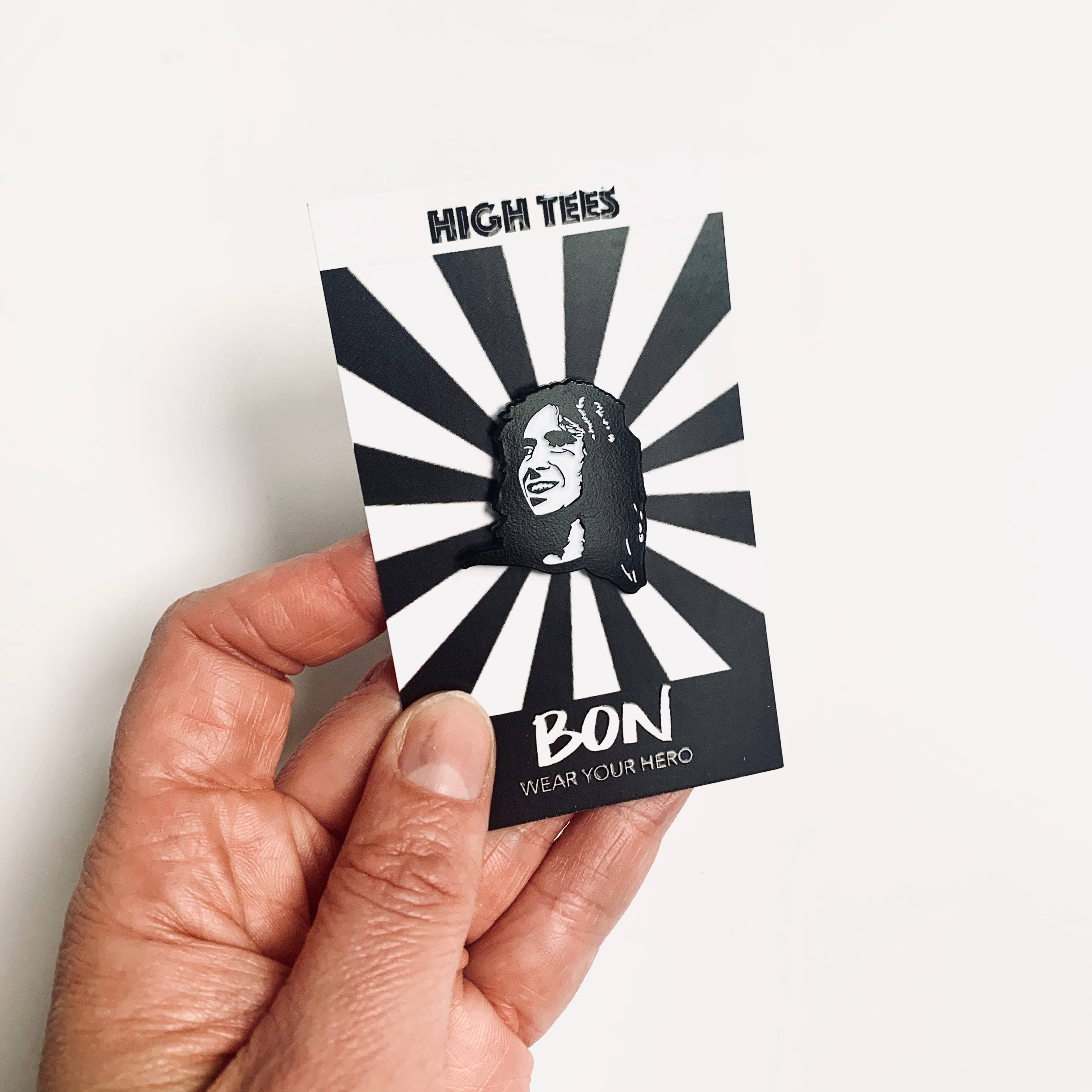 High Tees - Wholesale Lapel pin/button - Bon Scott Enamel Pin