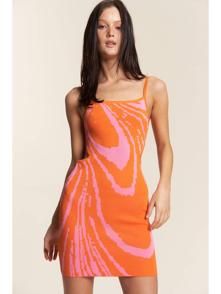 Hers & Mine - Wholesale Dress - Women's - SWRIL OPEN BACK SWEATER MINI DRESS