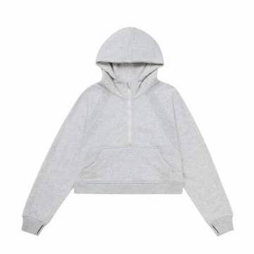Light Grey Hooded 1/2 Zip for wholesale by Meripex Apparel